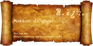 Makkos Ágnes névjegykártya