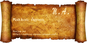 Makkos Ágnes névjegykártya