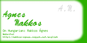 agnes makkos business card