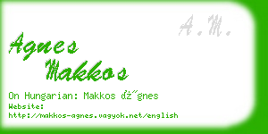 agnes makkos business card